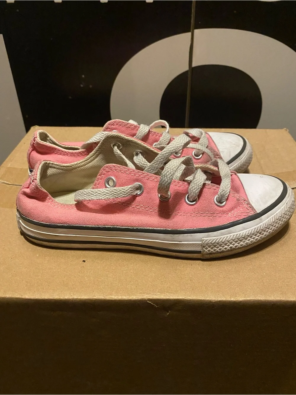 Converse Kids Pink Canvas Lace-Up Sneakers